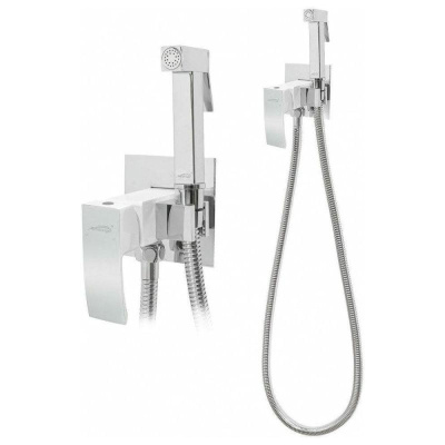 Гигиенический душ со смесителем встраиваемый Hansberge H3077W, хром/белый фото в интернет-магазине Русалия