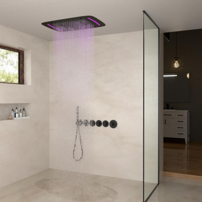 Душевая система встроенная с термостатом Timo Saona черный (SX-2319/03SM) фото в интернет-магазине Русалия