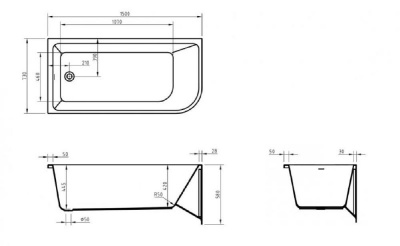 Акриловая ванна BELBAGNO BB712-1500-730-L фото в интернет-магазине Русалия