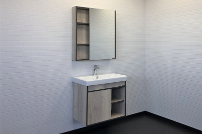 Зеркало-шкаф Comforty Вена-70 дуб дымчатый фото в интернет-магазине Русалия