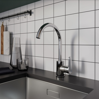 Смеситель Milardo для кухни глянцевый хром Poli (POLSBJ0M05) фото в интернет-магазине Русалия