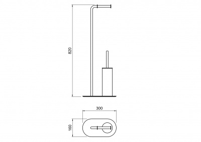 Держатель туалетной бумаги с ершиком напольный AQUATEK AQ4231CR ОБЕРОН фото в интернет-магазине Русалия