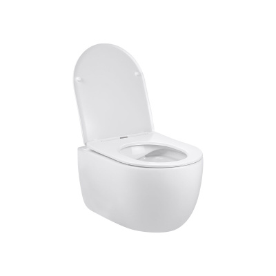 Унитаз подвесной Evo VT1-34S безободковый, цвет белый, ультратонкое soft-close сиденье Vincea фото в интернет-магазине Русалия