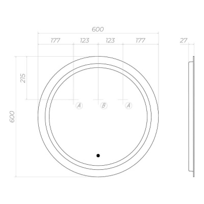Зеркало круглое VIGO Holly Classic 600 z.HOL.60 Classic фото в интернет-магазине Русалия