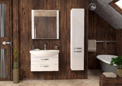 Тумба под раковину AQUATON Ария 80 М подвесная белый 1A140801AA010 фото в интернет-магазине Русалия