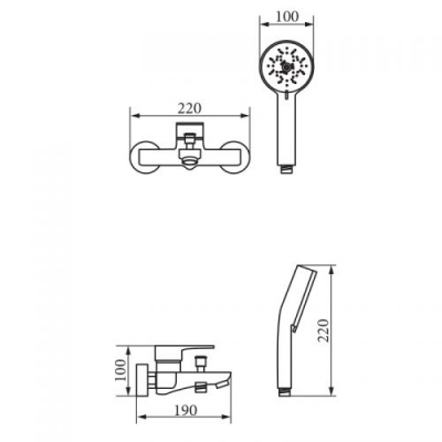 Смеситель для ванны Gritt Cromo VR.GTT-7001.CR Veragio фото в интернет-магазине Русалия