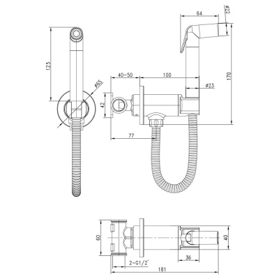 Смеситель Lemark Solo с гигиеническим душем, встраиваемый (LM7171B) фото в интернет-магазине Русалия