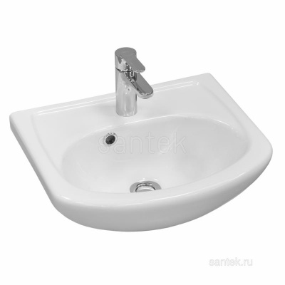 Раковина Santek Азов 45 отверстие под смеситель 1WH112449 фото в интернет-магазине Русалия
