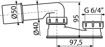 Сниженный гидрозатвор A532-DN50 AlcaPlast фото в интернет-магазине Русалия