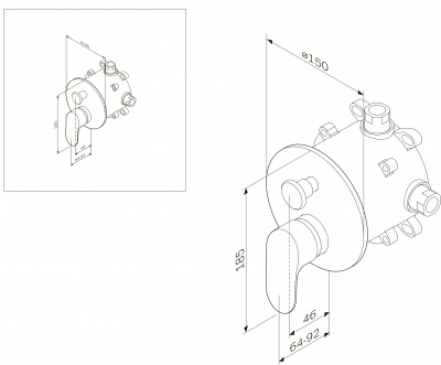 F8085000 Like, cмеситель д/ванны/душа встраиваемый, шт фото в интернет-магазине Русалия