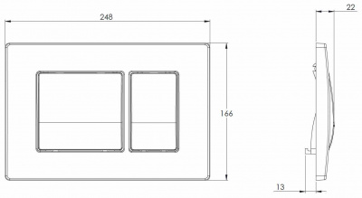 Кнопка смыва Azario двойная, хром матовый (AZ-8200-0030) фото в интернет-магазине Русалия