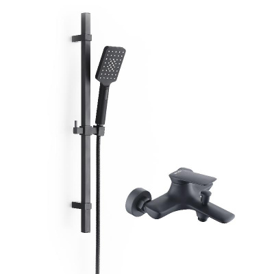 BOND Cube B03-5288 Душевой комплект 2х1 черный матовый фото в интернет-магазине Русалия