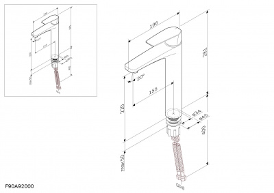 F90A92000 Gem, смеситель для умывальника высокий, хром, шт. фото в интернет-магазине Русалия