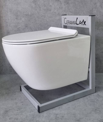Унитаз подвесной CeramaLux 2196 -2 белый фото в интернет-магазине Русалия