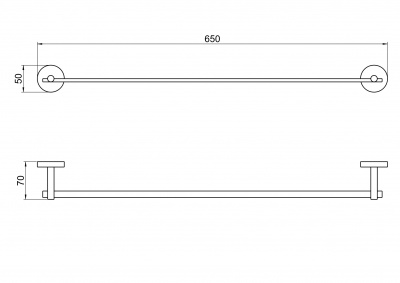 Полотенцедержатель 600 мм AQUATEK, матовый черный AQ4614MB БЕТТА фото в интернет-магазине Русалия