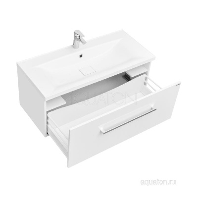 Тумба под раковину AQUATON Мадрид 100 М 1 ящик белый 1A126901MA010 фото в интернет-магазине Русалия