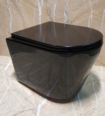 Унитаз подвесной CeramaLux 5178-18 черно-глянцевый фото в интернет-магазине Русалия