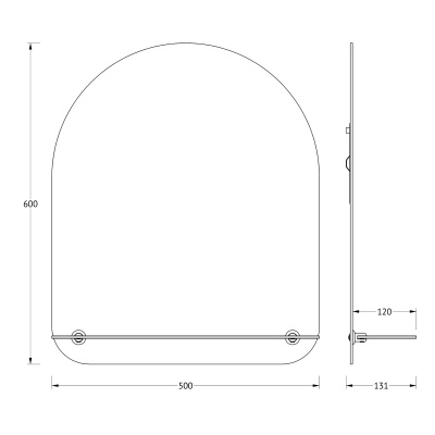 Зеркало настенное с полочкой Optima EVOFORM 50х60 см, BY 0509 фото в интернет-магазине Русалия