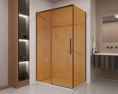 Душевой уголок Stella VSR-1ST9012GSB, 1200*900, черный, стекло янтарь Vincea фото в интернет-магазине Русалия