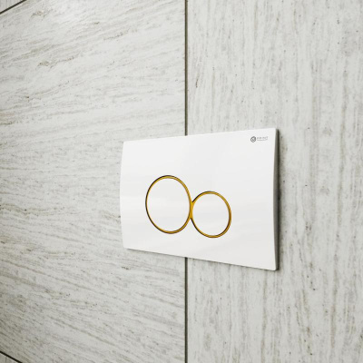 Клавиша смыва Виктория PN44061WG белая/золото Point фото в интернет-магазине Русалия