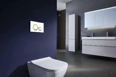 Кнопка смыва Azario двойная, белый+золото (AZ-8200-0046) фото в интернет-магазине Русалия