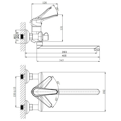 Смеситель для ванны с длинным поворотным изливом RUSH Jawa (JA0735-51) фото в интернет-магазине Русалия