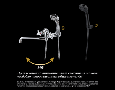 Смеситель для ванны DK Hessen Goethe (DA1383341) фото в интернет-магазине Русалия