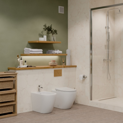 BILBAO BIDE Биде напольное белое с отверстием под смеситель, IBERICA BLANCA фото в интернет-магазине Русалия