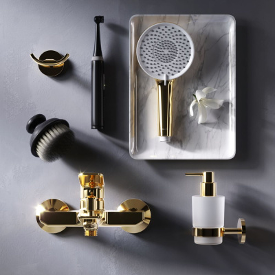 F85A10099 X-Joy, смеситель д/ванны/душа, золото AM.PM фото в интернет-магазине Русалия