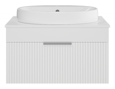 Тумба Enfida 70 подвесная (белая) с раковиной Ekokerama Doppia 65 Brevita фото в интернет-магазине Русалия