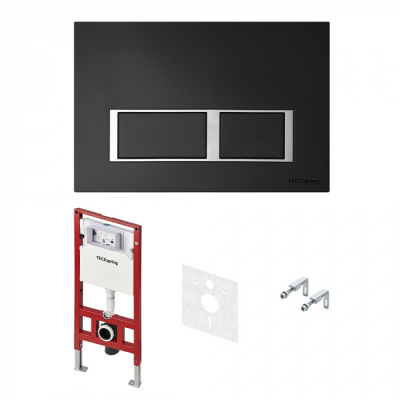 Комплект 4 в 1 инсталляция для подвесного унитаза TECEspring с черной клавишей К955202 TECE фото в интернет-магазине Русалия