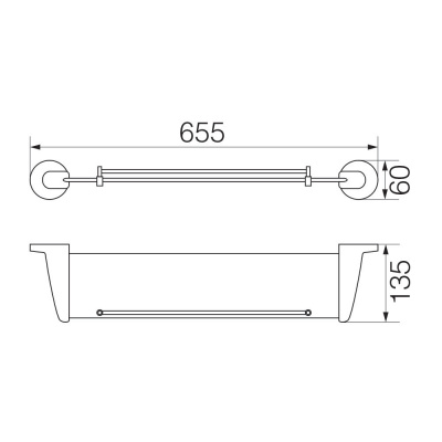 Полка стеклянная с ограничителем 60см OSC-5211.BR Oscar Bronzo Veragio фото в интернет-магазине Русалия