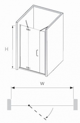 Распашная дверь для душа SA-01 160 RGW фото в интернет-магазине Русалия