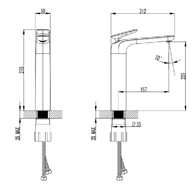 AQM6514CR Como Смеситель для накладной раковины однорычажный, Хром AQUAme фото в интернет-магазине Русалия
