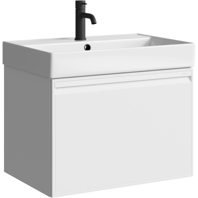 Подвесная тумба 66  Pure белый PUR0165WM + умывальник  Вилис 650 4610119204013 Aqwella фото в интернет-магазине Русалия