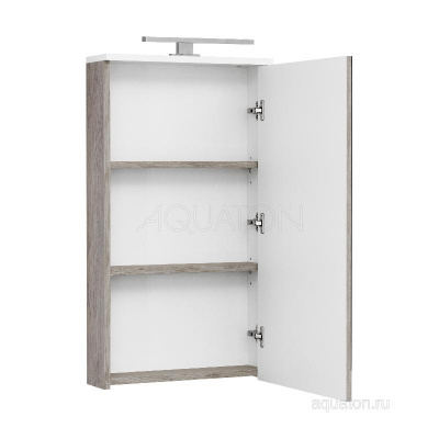 Зеркальный шкаф AQUATON Эмма белый, дуб наварра 1A221802EAD80 фото в интернет-магазине Русалия