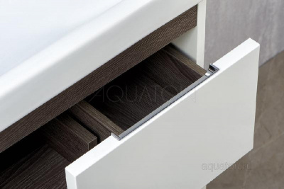 Тумба под раковину AQUATON Рене 60 белый, грецкий орех 1A258501NRC80 фото в интернет-магазине Русалия