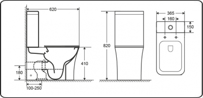 Унитаз 1219A с сиденьем микролифт Ceramalux фото в интернет-магазине Русалия