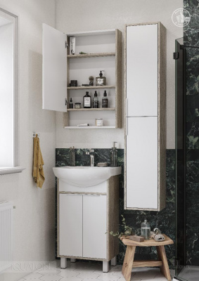 Зеркальный шкаф AQUATON Рико 50 белый, ясень фабрик 1A212302RIB90 фото в интернет-магазине Русалия