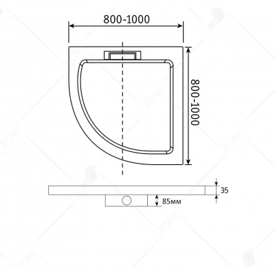 Душевой поддон из искусственного камня GWS-31 90х90 полукруг RGW фото в интернет-магазине Русалия