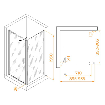 Душевой уголок RGW SV-135B 900x900, профиль черный, стекло прозрачное фото в интернет-магазине Русалия