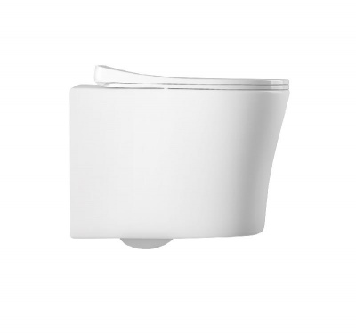 Унитаз подвесной безободковый AQUATEK НИКА AQ2009-00 525*365*360 мм, горизонтальный выпуск, тонкое сиденье с механизмом плавного закрывания, крепеж фото в интернет-магазине Русалия