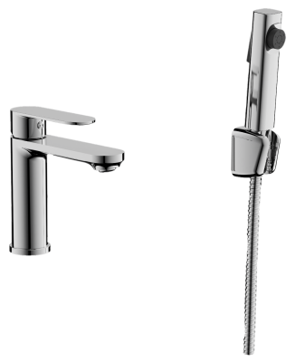 Смеситель для раковины BELZ с гигиенической лейкой хром (B12713) фото в интернет-магазине Русалия