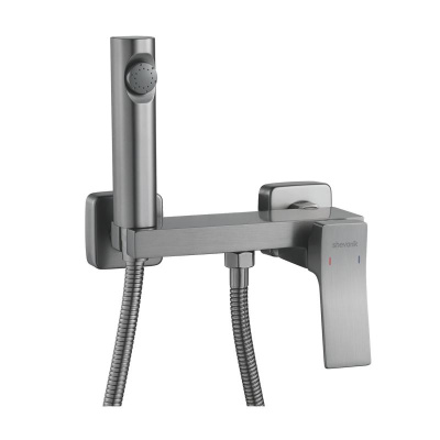 Гигиенический душ со смесителем Shevanik S4005T-1, оружейная сталь фото в интернет-магазине Русалия