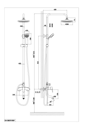 Душевая система DK Rhein Marx (DA1393701B07) фото в интернет-магазине Русалия