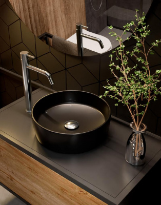 AQM5012 Раковина накладная круглая, цвет розовый матовый. 355x355x120 фото в интернет-магазине Русалия