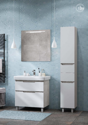 Тумба под раковину AQUATON Дакота 80 белая, выбеленное дерево 1A202901DAAY0 фото в интернет-магазине Русалия