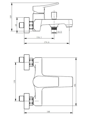 Смеситель для ванны Savol (SK-H3101) фото в интернет-магазине Русалия