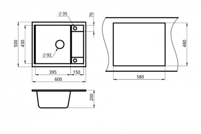 Кухонная мойка GRANULA (6002, АРКТИК) фото в интернет-магазине Русалия