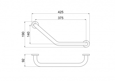 Поручень 425 мм AQUATEK, матовый черный AQ4997MB фото в интернет-магазине Русалия
